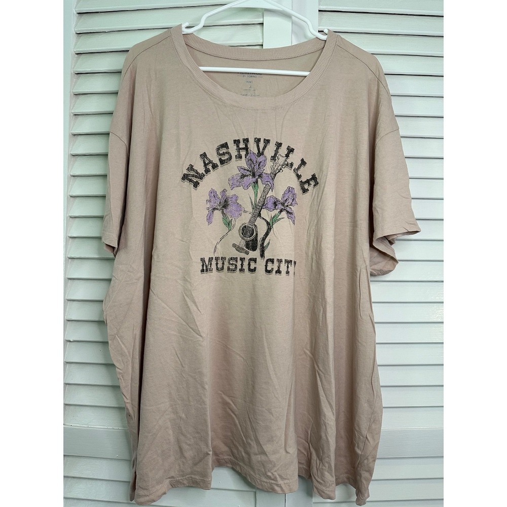 Torrid Size 3 22/24 Heritage Tee Nashville Music City Floral Guitar T-Shirt